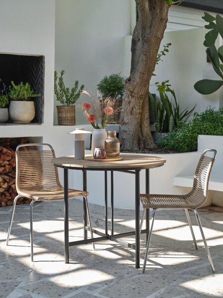 Стіл HOVVIG д.10/90см + 2 Стільці MIDDAGSBERGET натура