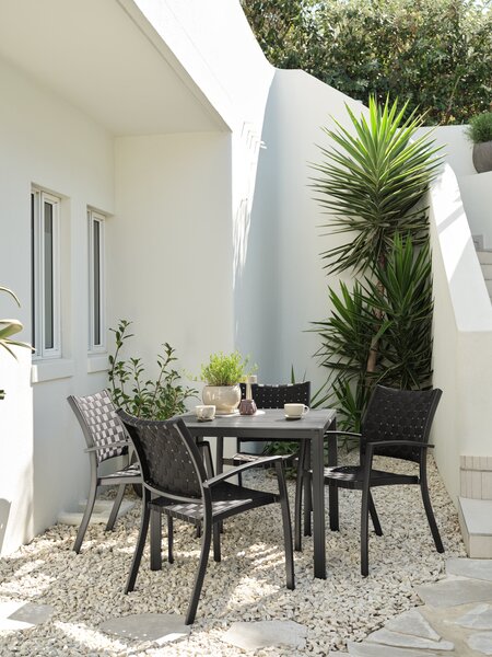 Vrtna miza MADERUP Š90xD90 črna