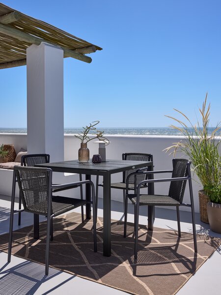 Vrtna miza MADERUP Š90xD90 črna