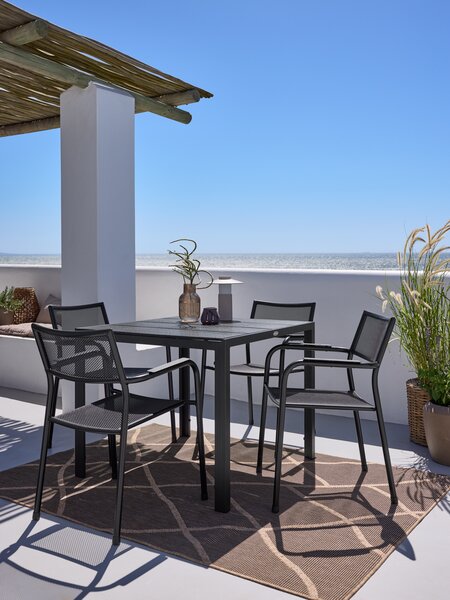 Vrtna miza MADERUP Š90xD90 črna