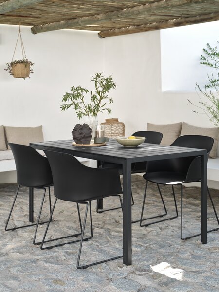 Vrtna miza JERSORE Š80xD140 črna