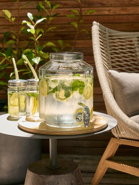 Bonbonne avec robinet VANN 4,25 litres verre transparent