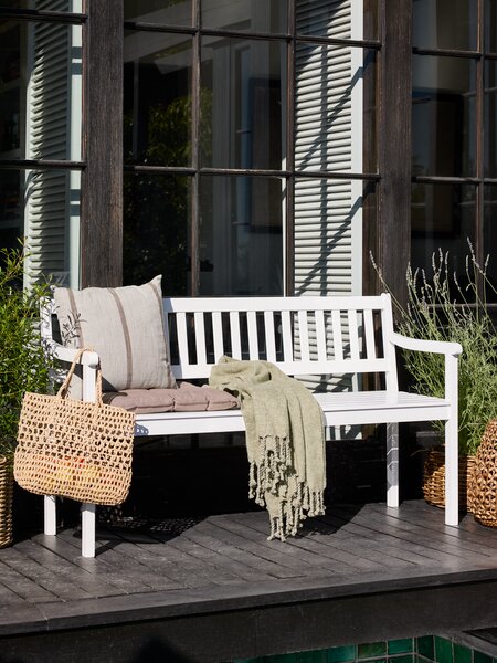 Hagebenk TUSTEN B140xD51 hardtre hvit