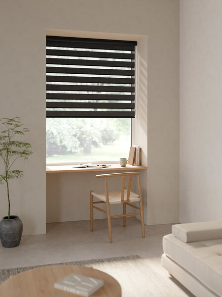 Rullegardin Duo ALSTEN 60x180cm m/kassetter sort