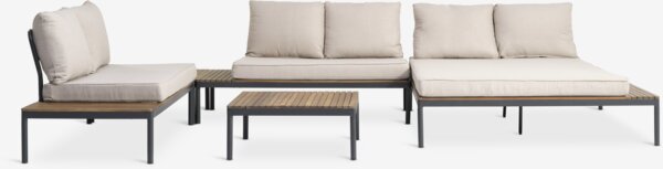 Modulares Lounge-Set HOU m/Chaiselongue 6Pers.