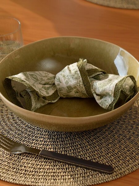 Cloth napkin MARGURIT 40x40 green/white 2pcs/pk