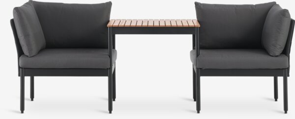 Modulloungesett BJORLI 2 seter svart