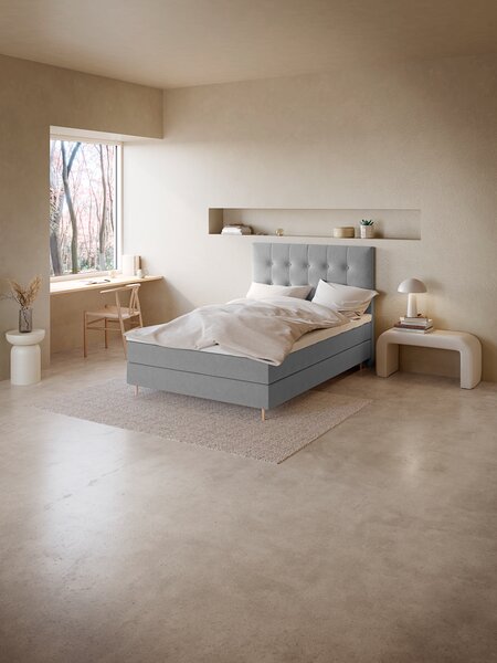 Kontinentalsäng 120x200cm NEVLA grå-23 medium