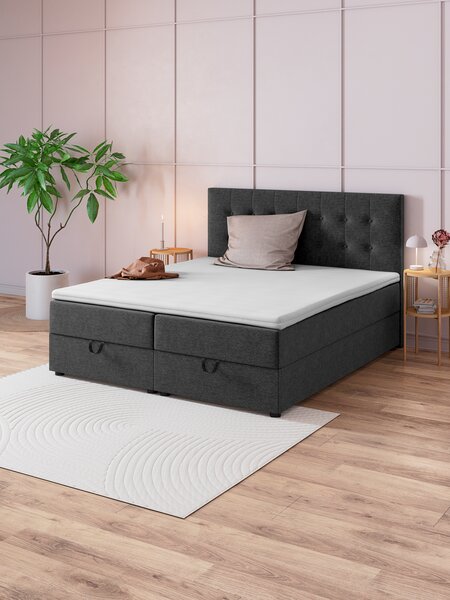 Kontinentalseng 180x200cm HOLDA STORAGE grå-40 Fast