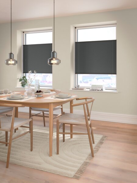 Plisségardin mørklægning HVEN 90x130cm grå up/down