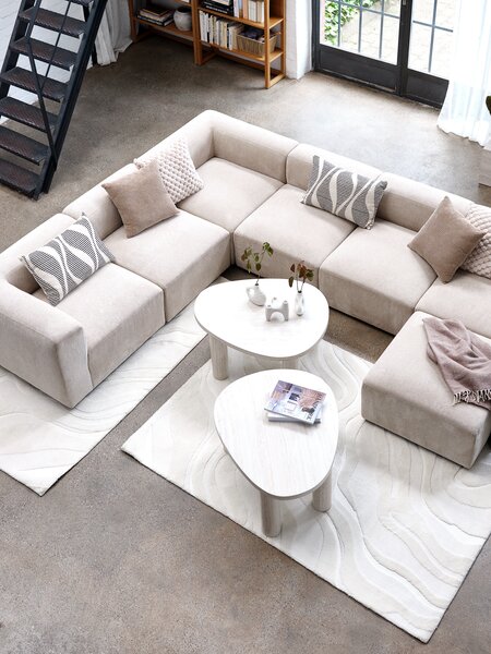 Kanepe modülü SKEJBY köşe/kenar bej kumaş