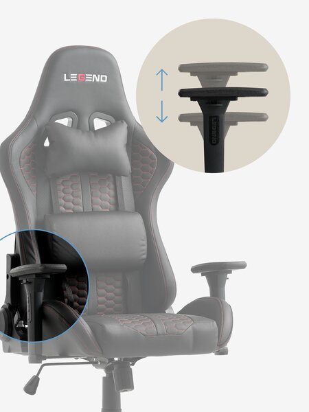 Gaming chair NIBE black faux leather/red