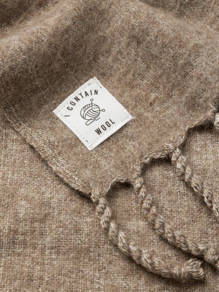 Kuscheldecke aus Wolle REINFANN 130x170 braun Wollmix