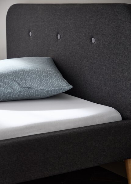 Sábana bajera ajustable jersey JANNE 140x200x30 blanco