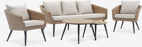 Set lounge UDSTRUP 5 posti naturale