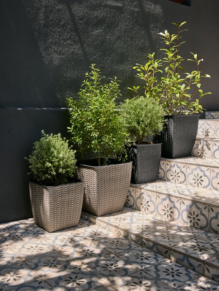 Fioriera intrecciata ISLOM 38x38x39 cm nero