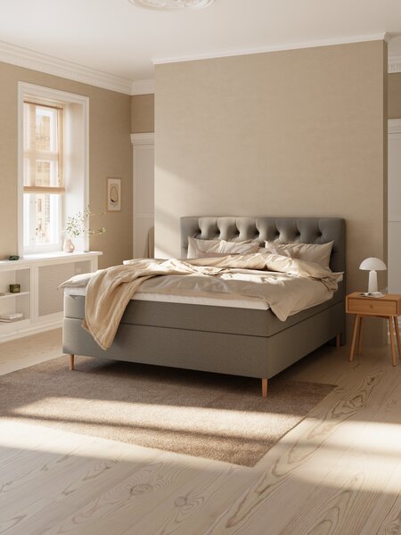 Boxspring krevet 90x200 TYRIA + FLYA siva-23 srednje tvrd