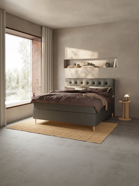 Kontinentalsäng 180x200 TYRIA + FLYA Grå-40 Medium