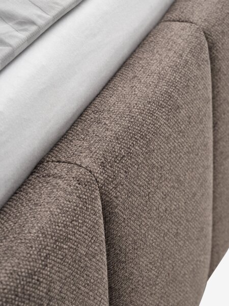 Cadre de lit VEMMELEV a/rangement 90x190 tissu sable foncé