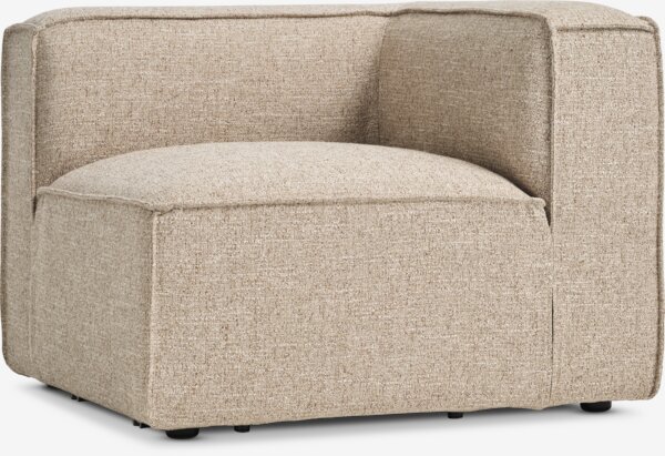 Modulaire bank SKIBBY hoek/eind zandkleurige stof