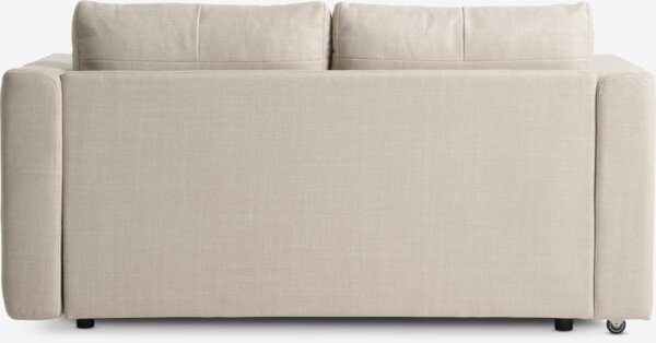 Sofa bed BRAMMING 2 seater beige fabric