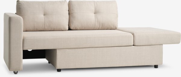 Sofa bed BRAMMING 2 seater beige fabric