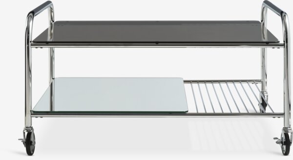 Sofabord SNEJBJERG 61x80 glass/krom