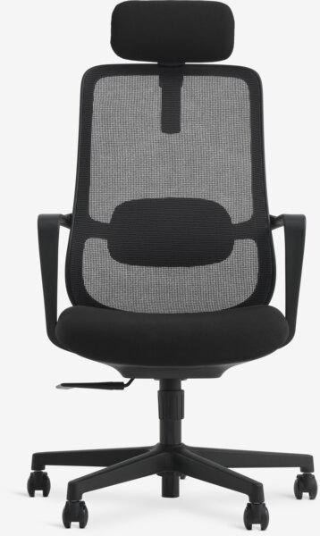 Office chair KARLSLUNDE black mesh/black fabric