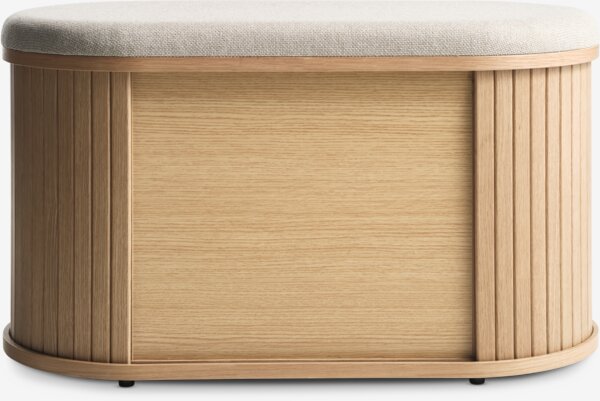 Bench LYNGVIG tambour doors beige/natural oak