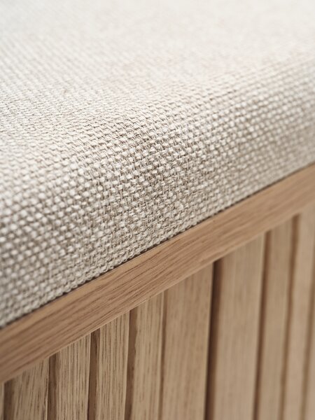 Bench LYNGVIG tambour doors beige/natural oak