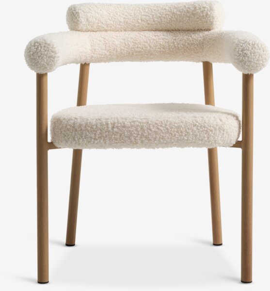 Spisestol BREUM offwhite stoff/natur eikefarget