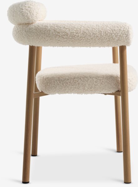 Spisestol BREUM offwhite stoff/natur eikefarget