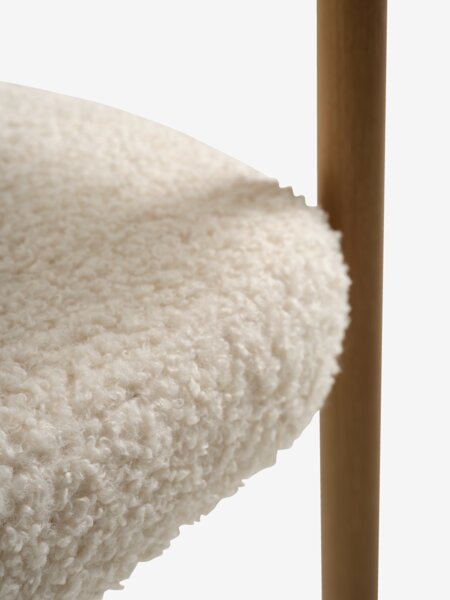 Spisestol BREUM offwhite stoff/natur eikefarget