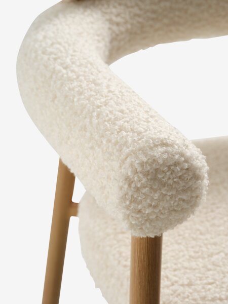 Spisestol BREUM offwhite stoff/natur eikefarget
