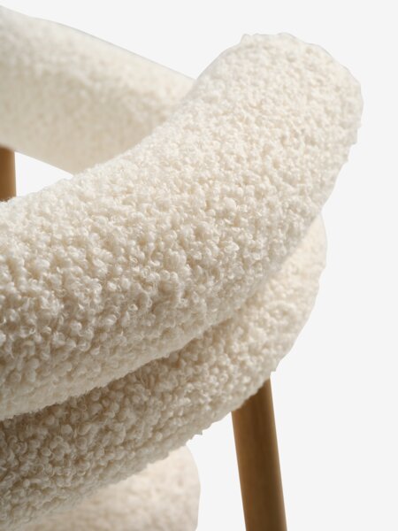 Spisestol BREUM offwhite stoff/natur eikefarget