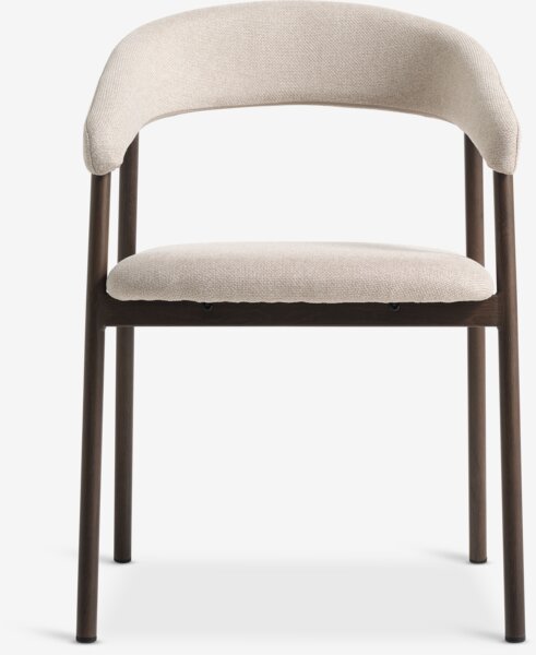 Matstol EJSING beige tyg/mörk ek