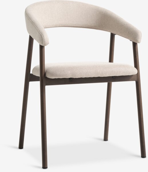 Matstol EJSING beige tyg/mörk ek