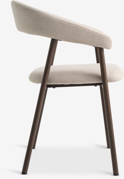 Matstol EJSING beige tyg/mörk ek