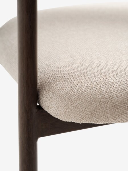 Matstol EJSING beige tyg/mörk ek