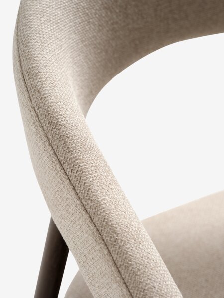 Matstol EJSING beige tyg/mörk ek