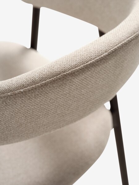 Matstol EJSING beige tyg/mörk ek