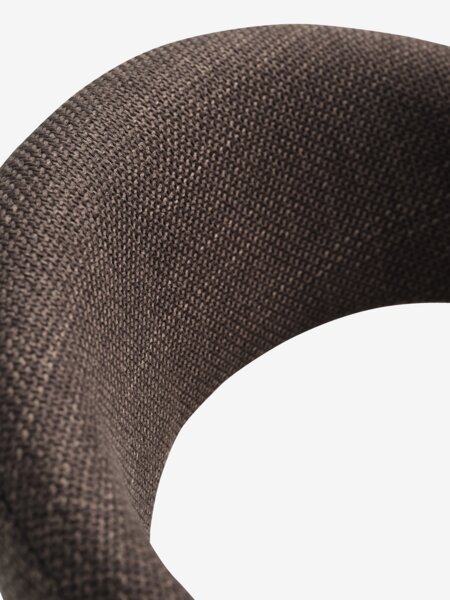 Dining chair EJSING dark brown fabric/natural oak