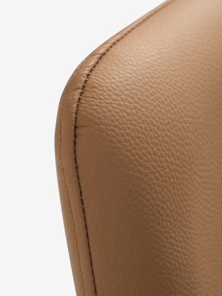 Dining chair LAUTRUP cognac faux leather/chrome