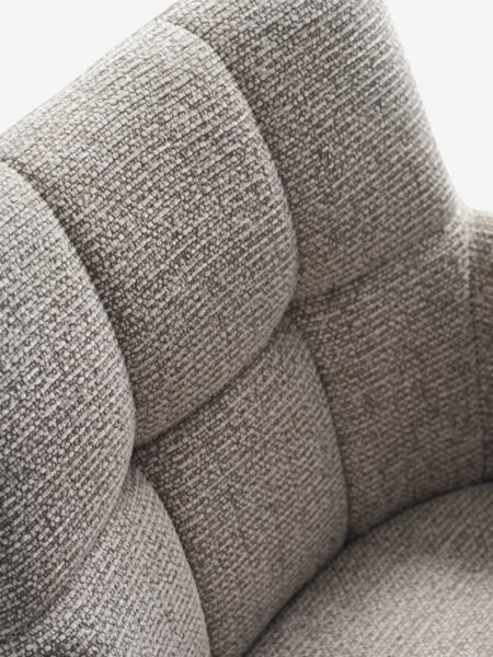 Dining chair VEMMETOFTE swivel beige fabric/natural oak