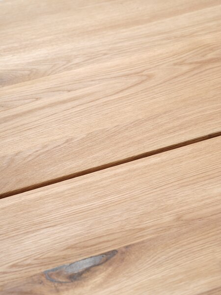 ROSLEV L160 table natural oak + 4 BJERREBY chairs grey