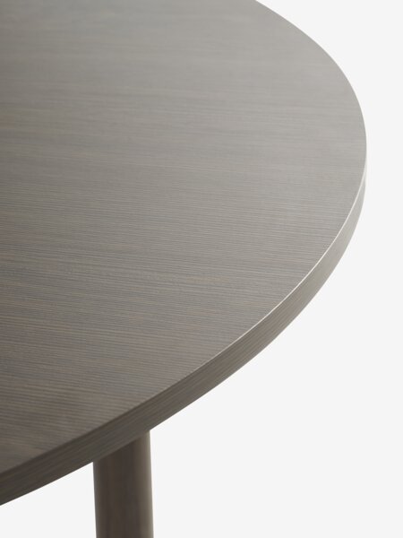 ALSTED Ø120 bord mörk ek + 4 EJSING beige/mörk ek