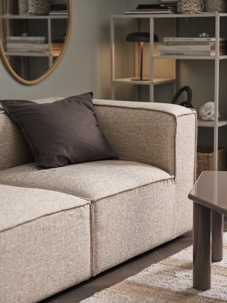 Modulaire bank SKIBBY hoek/eind zandkleurige stof