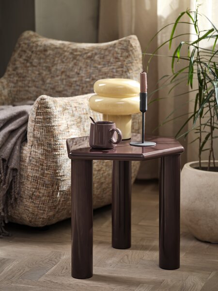 Hjørnebord KLIPPINGE 45x49 aubergine