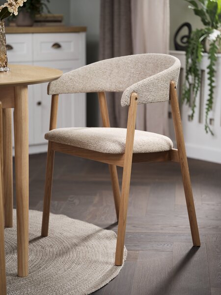 Matstol VOSTRUP beige tyg/natur ek