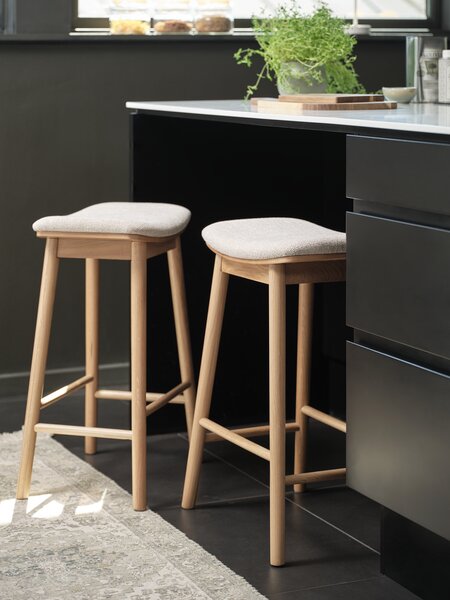 Barstol SALSMOSE beige tyg/natur ek